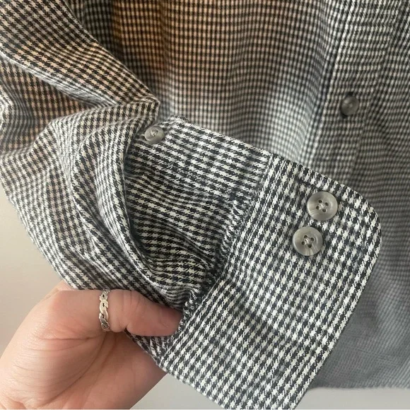 Casuals heavy cotton flannel Houndstooth button down shirt medium - Picture 9 of 11